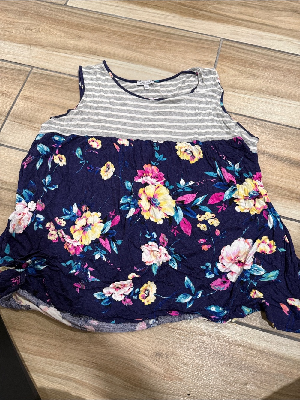 Floral and stripes tank